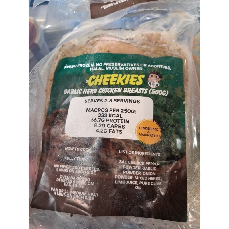 Buy Cheekies Garlic Herbs Chicken Breasts (500g) | SuzyAmeer Online